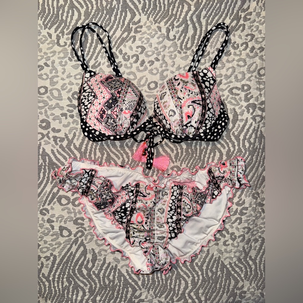 Victoria's Secret Black and Pink Bikini